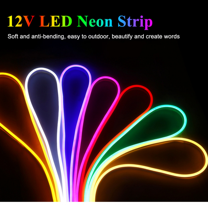 Dc24V Led Bendable Tube Lights 1.7ft 2835 Neon Flexible Tube Lights For ...