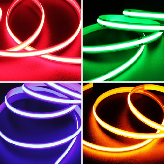 Red Led Ip67 8mm 12v Flexible COB LED Strip 320 Chips FCOB Ip67 Waterproof Led Lights