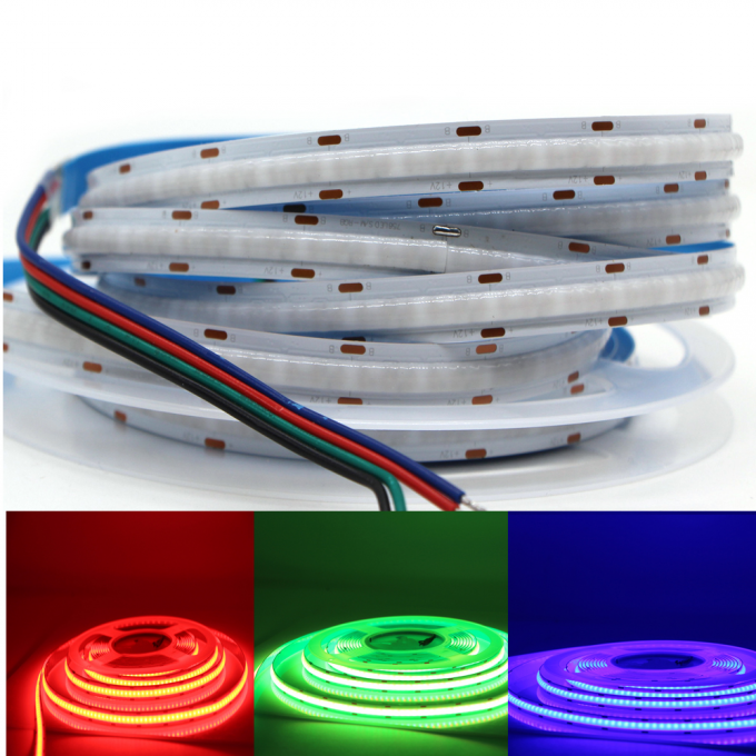 Flexible Dimmable RGB FOB COB LED Strip Light 24V 840LEDs/m