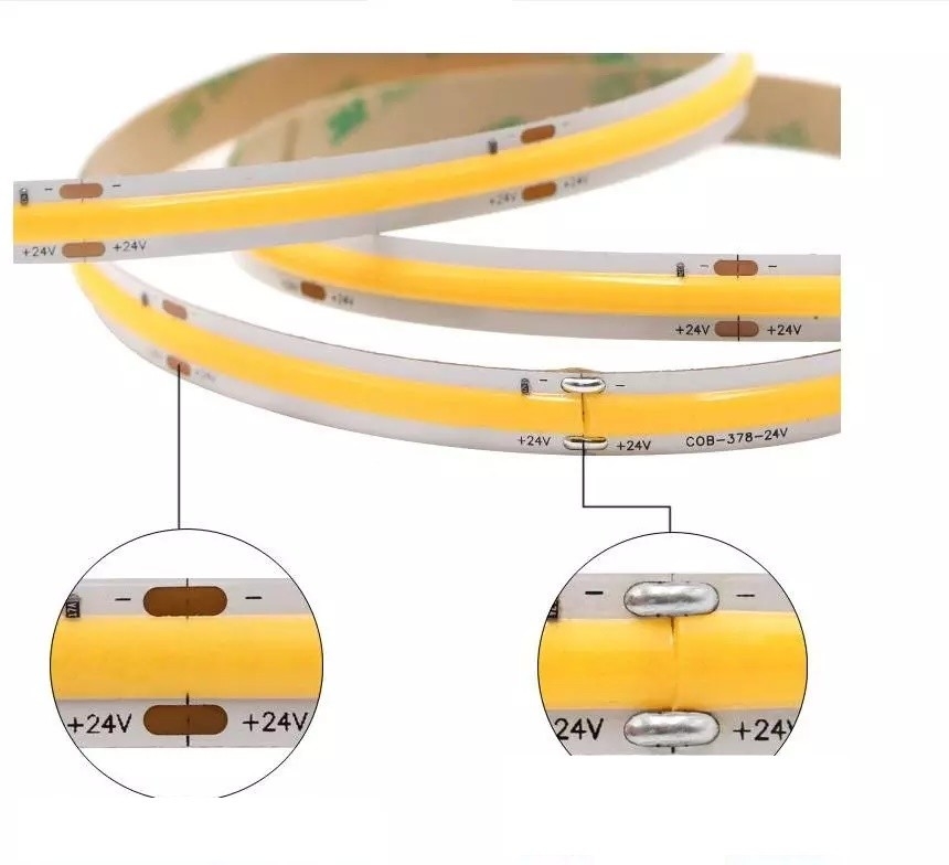 High Lumen 100lm Flexible COB LED Strip Light Warm White color